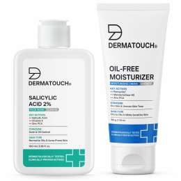 Dermatouch: Acne Restore Duo for Oily & Acne-Prone Skin | Salicylic Acid 2% Face Wash 100ml + Oil-Free Moisturiser 50gm | Acne & Oil Control, Hydration & Visible Glow | Dermatologically Tested 