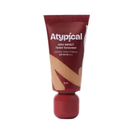 Atypiical: High Impact Tinted Sunscreen SPF 50 PA++++ Light Medium Neutral -A30N | High-Coverage|No White Cast | Niacinamide | Broad Spectrum UVA/UVB | Non-Greasy | 30ml