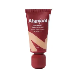 Atypiical: High Impact Tinted Sunscreen SPF 50 PA++++ Light Neutral - A40N | High-Coverage |No White Cast | Niacinamide | Broad Spectrum UVA/UVB | Non-Greasy | 30ml