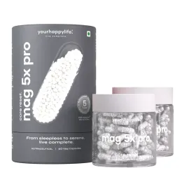 YourHappyLife: Magnesium 5X Pro with Vitamin D3, K2 & Zinc | Magnesium Complex Supplement | Sleep, Recovery, Muscle & Stress Support | 60 Capsules | Pack of 2
