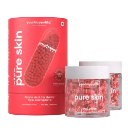YourHappyLife: Skin Capsules with Glutathione, Retinol & NAC | Skin Brightening Supplement | Smooth, Radiant & Clear Complexion Support | 60 Capsules | Pack of 2