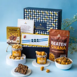Omay Foods: Snack & Celebrate | Healthy Rakhi Gift Box | Premium Dry Fruits & Snacks Hamper 400gm