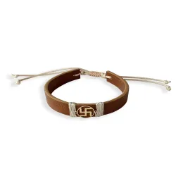 Tann Trim: Tan Swastik Vegan Leather Band | Handmade & Designer Rakhi Band