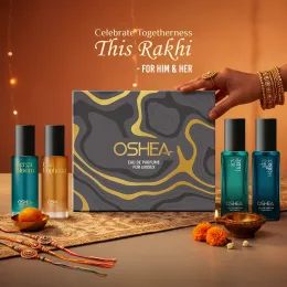 Oshea Herbals: Celebrate Togetherness This Rakhi | OSHEA Eau De Parfum Gift Box for Him & Her  | Long-Lasting Fragrance | A Fragrance as Special as Your Bond | 80ml (20ml x 4)