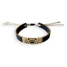 Tann Trim: Blue Paw Vegan Leather Band | Handmade & Designer Rakhi Band