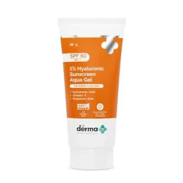 The Derma Co: 1% Hyaluronic Sunscreen | SPF 50 PA++++ | Aqua Gel | Normal to Oily Skin | 80gm