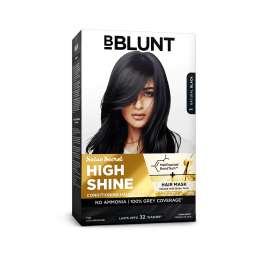 Bblunt: Salon Secret High Shine Conditioning Hair Colour | Natural Black | 100% Grey Coverage | Conditioning Formula | High Shine Finish | 130gm