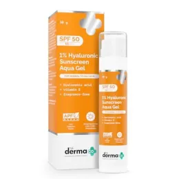 The Derma Co: 1% Hyaluronic Sunscreen | SPF 50 PA+++ | Aqua Gel | Normal to Oily Skin | 50gm