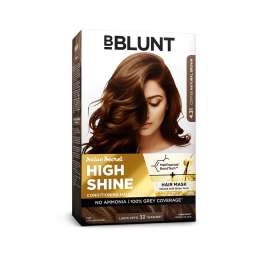 Bblunt: Salon Secret High Shine Conditioning Hair Colour | Coffee Natural Brown | 100% Grey Coverage | Conditioning Formula | High Shine Finish | 130gm