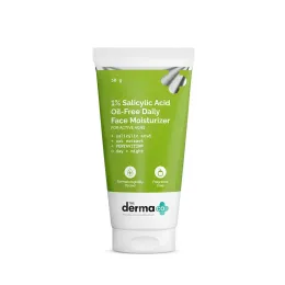The Derma Co: 1% Salicylic Acid Oil-Free Moisturizer | Face | Oat Extract | Active Acne | 50gm