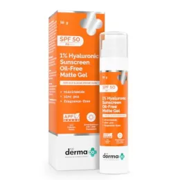 The Derma Co: 1% Hyaluronic Sunscreen Oil-Free Gel | SPF 50 PA++++ | Oily & Acne-Prone Skin | 50gm
