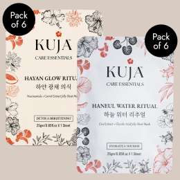 KujaCare: Glow & Hydration Ritual Sheet Mask Set | Haneul + Hayan | Pack of 6