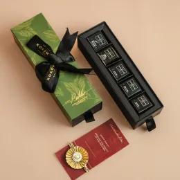 Kokomae: 25-Piece Bean-to-Bar Chocolate Rakhi Gift Box | Premium Assorted Chocolates | Complimentary Rakhi & Greeting Card