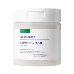 Eqqualberry: Swimming Pool Toner Pads | Hydrating | Gentle Exfoliation | Glass Skin | Moisture Boost | 220ml