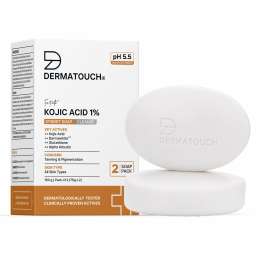 Dermatouch: Kojic Acid 1% Soap with Glutathione | For Pigmentation & Sun damage | Soap for Men & Women | Suitable for All Skin Types | 75gm x 2
