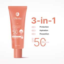 Oteria: Sunkissed Shield Sunscreen SPF 50 PA ++++ with Rice Water | UVA, UVA-II, and UVB protection | 50gm
