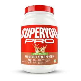SuperYou: Pro Fermented Yeast Protein Isolate 1kg | 24g Protein| Hazelnut | Higher Absorption than Plant Protein | Superior Muscle Recovery | Gut Friendly | Vegan Protein | PDCAAS of 1