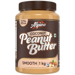 Alpino: Coconut Peanut Butter Smooth | 22 G Protein | High Protein Peanut Butter Creamy | Gluten-Free | Vegan - 1 kg
