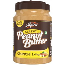 Alpino: Classic Peanut Butter Crunch | 24 G Protein | High Protein Peanut Butter Crunchy | Gluten-Free | Vegan - 2,4 kg