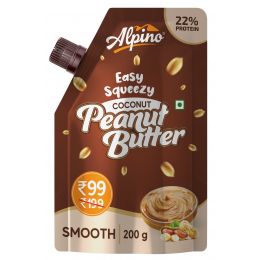 Alpino: Easy Squeezy Coconut Peanut Butter Smooth | 22 G Protein | High Protein Peanut Butter Creamy | Gluten-Free | Vegan - 200 g