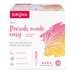 Sirona: Premium Applicator Tampons by Sirona Super Plus Heavy Flow (16 Pcs)
