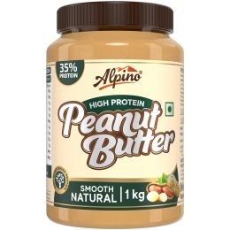 Alpino: High Protein Natural Peanut Butter Smooth - Unsweetened - 1 kg