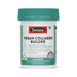 Swisse: Vegan Collagen Builder with Biotin & Vitamin C supports natural collagen formation- 30 tablets