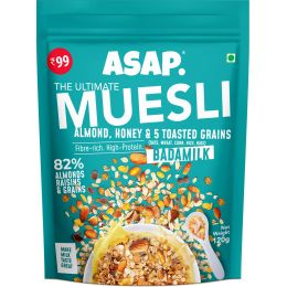 WIMWI Foods: Wholegrain Muesli Badam Milk  with 82% Almonds, Raisins and 5 Toasted Grains - 120 gm