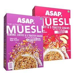 WIMWI Foods: Ultimate Breakfast Multigrain Muesli - COFFEELUV + FRUITZ - 840 gm (Pack of 2)