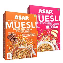 WIMWI Foods: Wholegrain Badam Milk Muesli & Fruitz Muesli - 240 gm (Pack of 2)