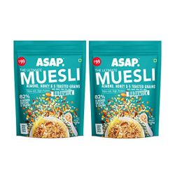 WIMWI Foods: Wholegrain Muesli Badam Milk - 82% Almonds, Raisins and 5 Toasted Grains - 240 g (Pack of 2)