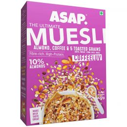 WIMWI Foods: Ultimate Breakfast Multigrain Muesli - COFFEELUV (Almond, Coffee & 5 Toasted Grains) - 420 g