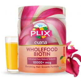 Plix Life: Olena Plant-Based 10000mcg+ Biotin - Orange Burst - 120 gm (Pack of 1)