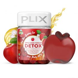 Plix Life: Olena Plant-Based Apple Cider Vinegar Detox Gummies - Apple - 30 Servings - 180 gm (Pack of 1)