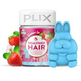 Plix Life: Olena Plant-Based Healthier Hair Gummies - Strawberry - 180 gm (Pack of 1)