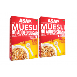 WIMWI Foods: Wholegrain High Protein Breakfast Muesli with NO ADDED SUGAR - 840 g (Pack of 2)