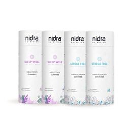 Nidra Nutrition: Essential Pack |Ashwagandha Gummies for Stress Relief | Melatonin Gummies for Sleep | Non Habit Forming - 45 Gummies