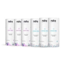 Nidra Nutrition: Happy Pack | Ashwagandha Gummies for Stress Relief |5mg Melatonin Gummies for Sleep |Non Habit Forming - 45 Gummies