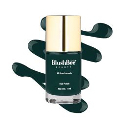 BlushBee Organic Beauty: 12 Free, Vegan Nail Polish - Esla, Dark Turquoise - 11 ml
