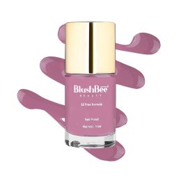 BlushBee Organic Beauty: 12 Free, Vegan Nail Polish - Tansa, Light hues of lilac mauve - 11 ml