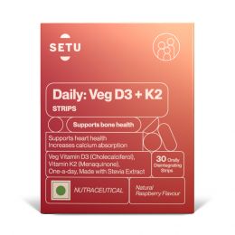 SETU: Daily Veg D3+K2 Strips | Raspberry Flavour - 30 Strips