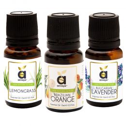 Anveya: Aroma Essential Oils Gift Set: Luxurious Lavender, Refreshing Lemongrass & Happy Orange