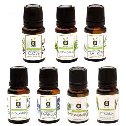 Anveya: Essential Oils Set: Tea Tree, Lavender, Eucalyptus, Clove, Lemongrass, Peppermint & Citronella