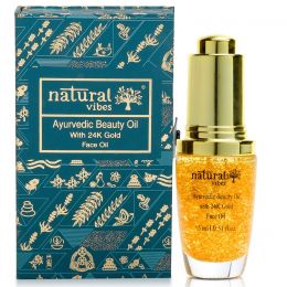 Natural Vibes: Gold Beauty Oil - Elixir For Face Lips Neck and Peaceful Sleep - 15 ml
