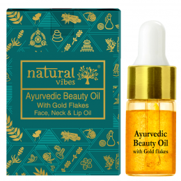 Natural Vibes: Gold Beauty Oil - Elixir For Face Lips Neck and Peaceful Sleep - 3 ml
