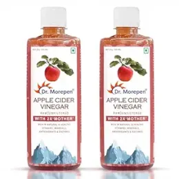 Dr. Morepen: Apple Cider Vinegar With 2x Mother Raw & Unfiltered - Buy 1 Get 1 Free Vinegar - (2 x 0.5 L)