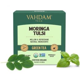 Vahdam Teas: Moringa Tulsi Green Tea 30gm