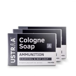 Ustraa: Ammunition Cologne soap for dirt removal - pack of 3