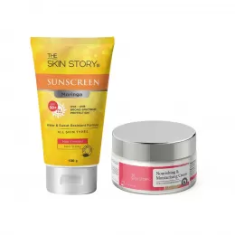 The Skin Story: Suncare Essentials (Nourishing & Moisturising Cream - 50g + Moringa Sunscreen - SPF 50 + - 100 gm )