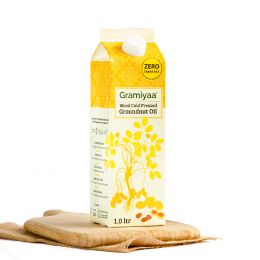 Gramiyaa: Wood Cold Pressed Groundnut Oil (Peanut Oil) - 1 Ltr